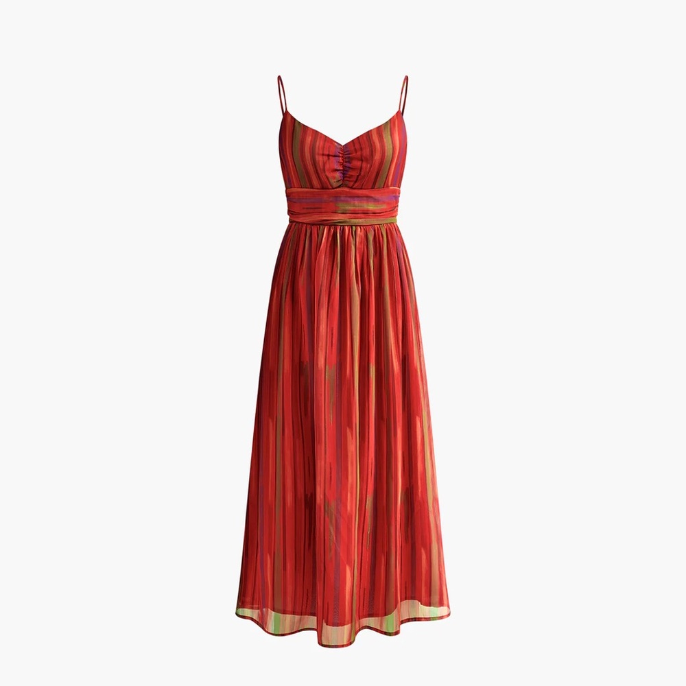 Commense Print Backless Cami Midi Dress